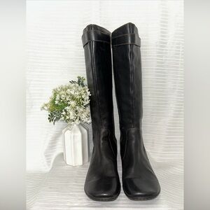 Born Leather Riding Boots Size 8M EU 39 Zip-up Knee High Black/Chocolate Brown